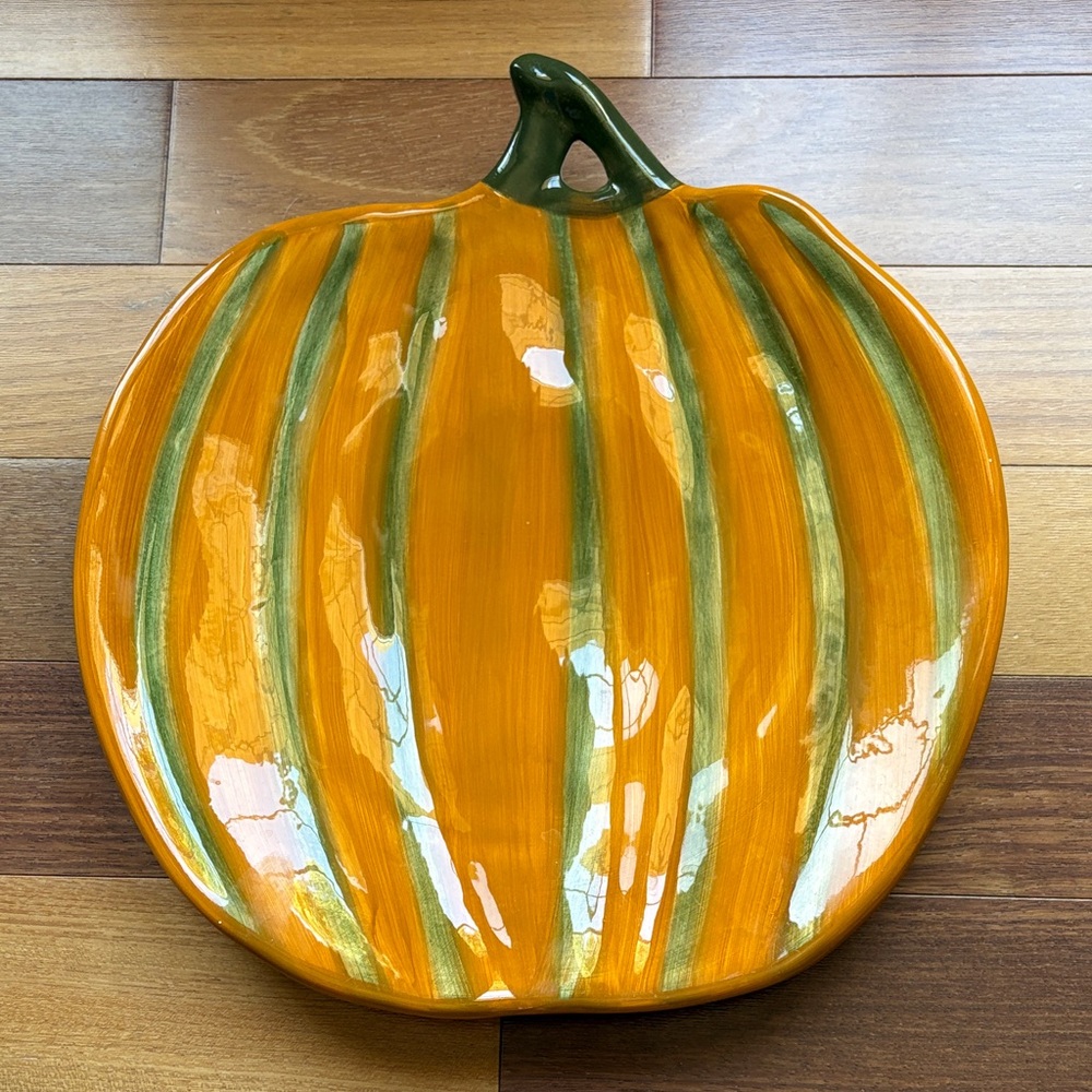 Ceramic Pumpkin Dish Serving Plate/Platter